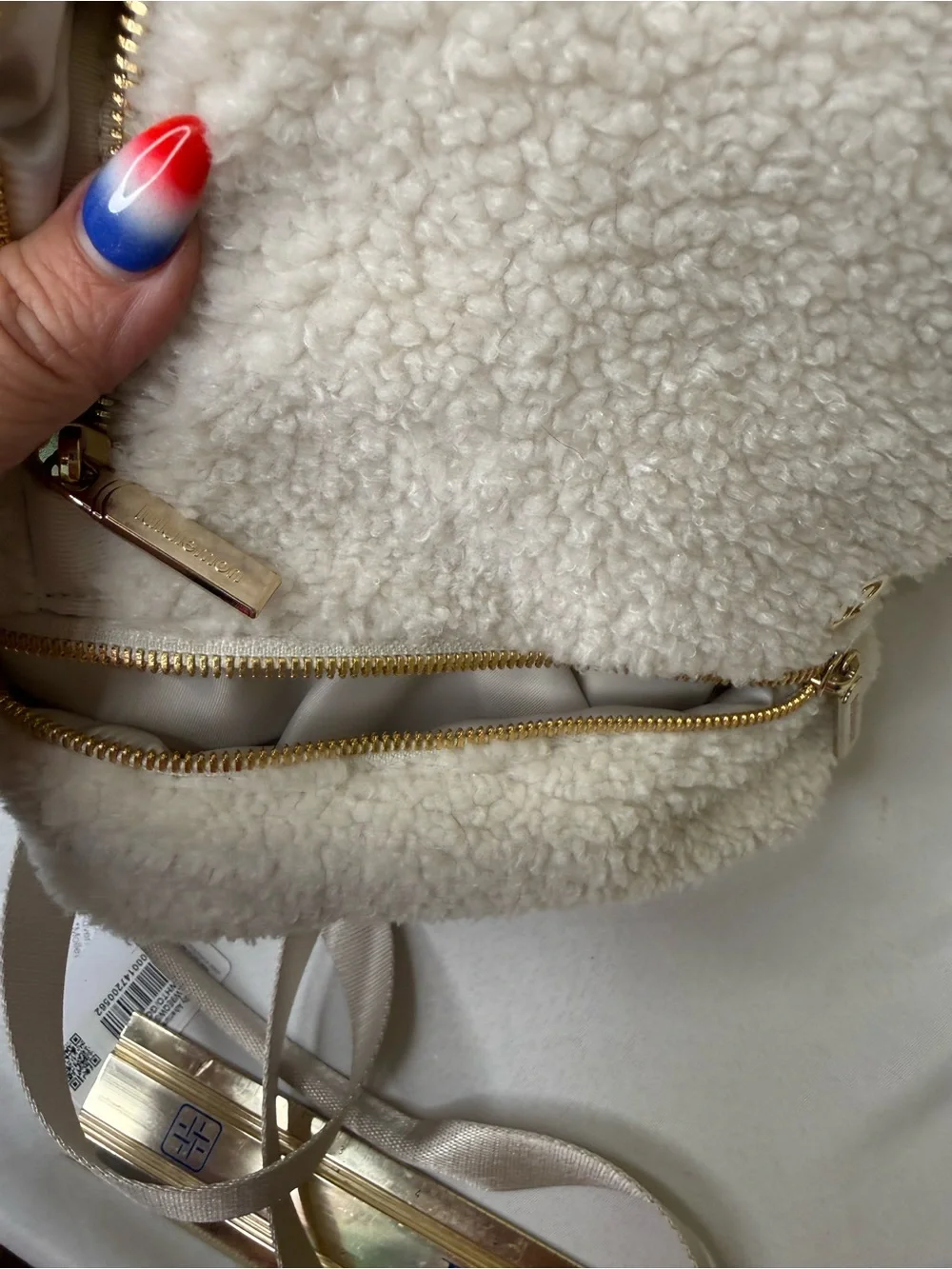 White Lululemon Fleece Backpack New with Tags